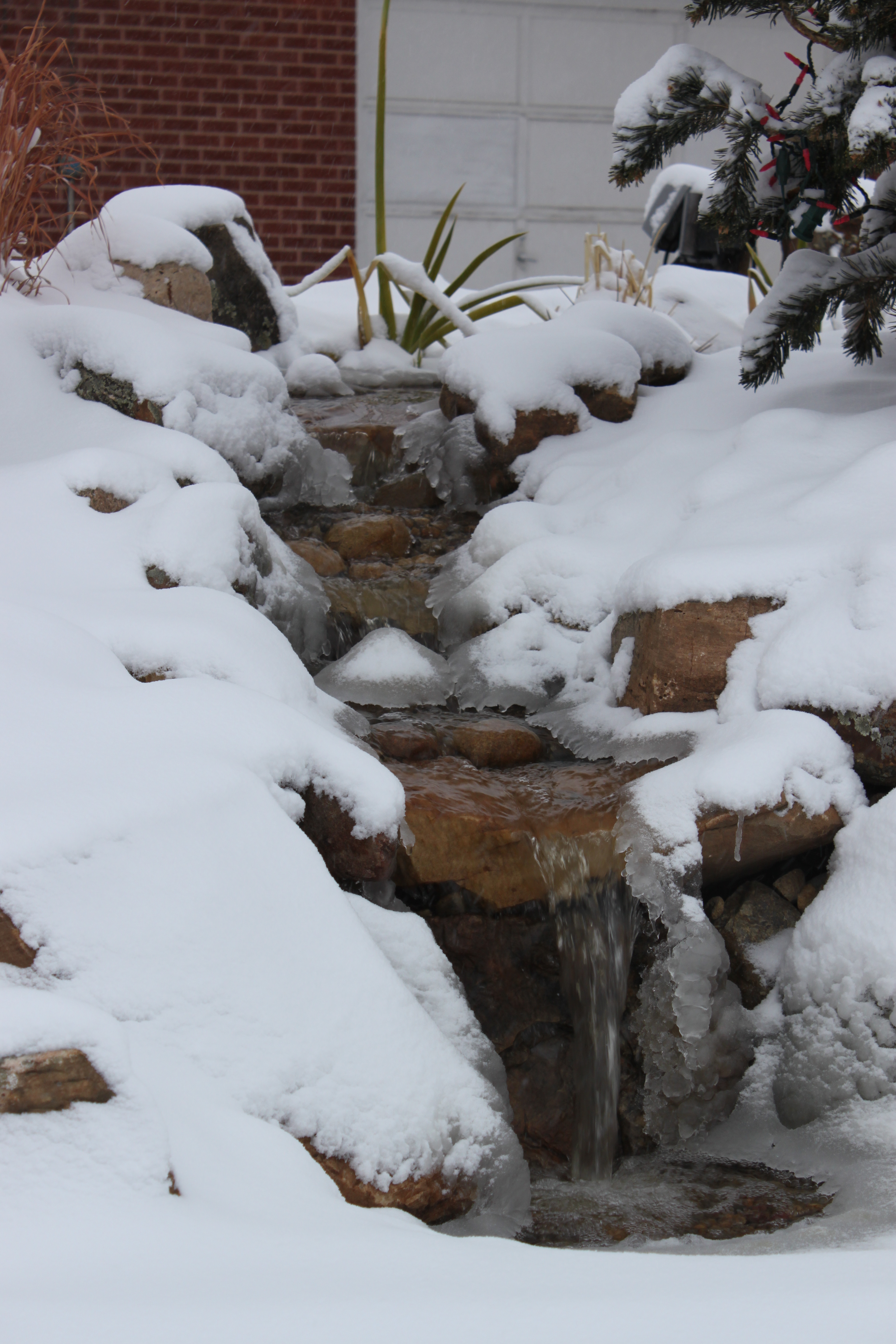 Pondless waterfall in winter